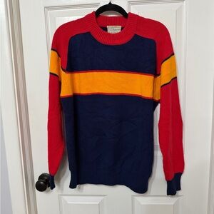 Vintage 100% acrylic Ayres & Co colorblock‎ stripe sweater